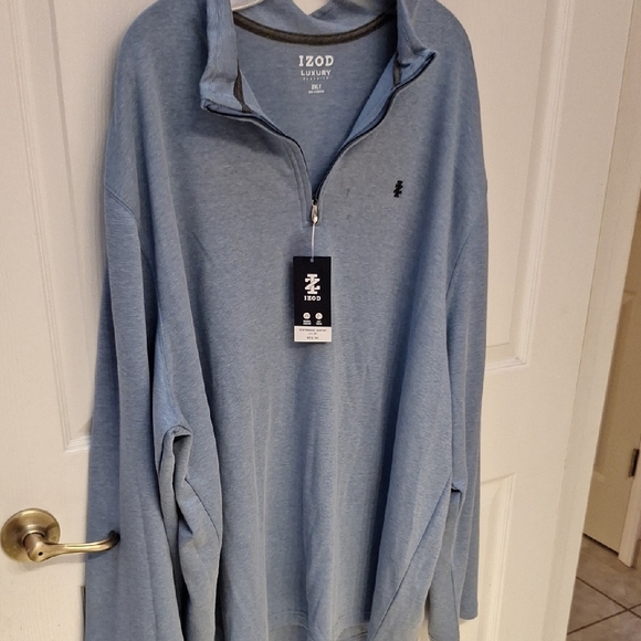 f Izod Blue Stretch Long Sleeve Lightweight Sweatshirt 2XLT. NWT - Picture 1 of 5